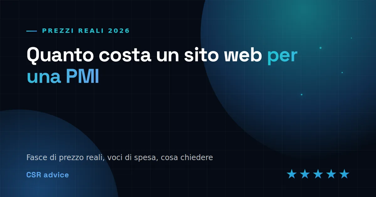 Quanto costa un sito web per una PMI: preventivo e voci di spesa